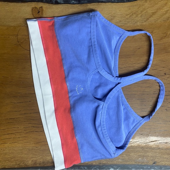 Beyond Yoga Spacedye Horizon Colorblock High Cropped Tank L Periwinkle Cloud. S6 - Picture 5 of 6